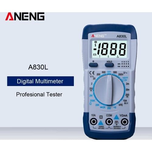 ANENG A830L LCD Digital Multimeter Portable DC AC Voltage Diode Freguency Multitester Handheld Multi-Function Current Tester