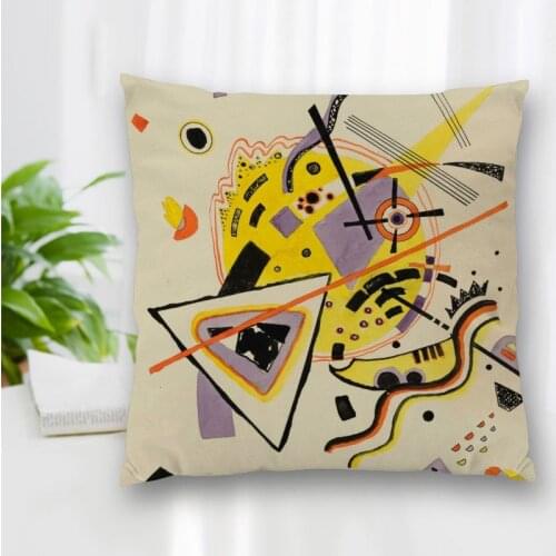 Hot Sale Custom Decorative Pillowcase Kandinsky Paintings Square Zippered Pillow Cover Best Nice Gift 20X20cm 35X35cm 40x40cm