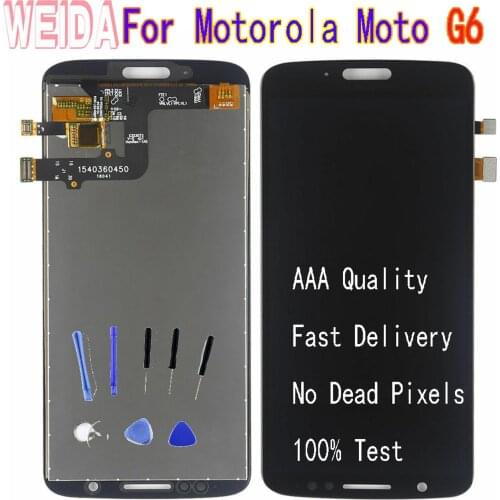 For Motorola Moto G6 XT1925 XT1925-2 XT1925-4 LCD Display Touch Screen Digitizer Assembly Without Frame with free tool