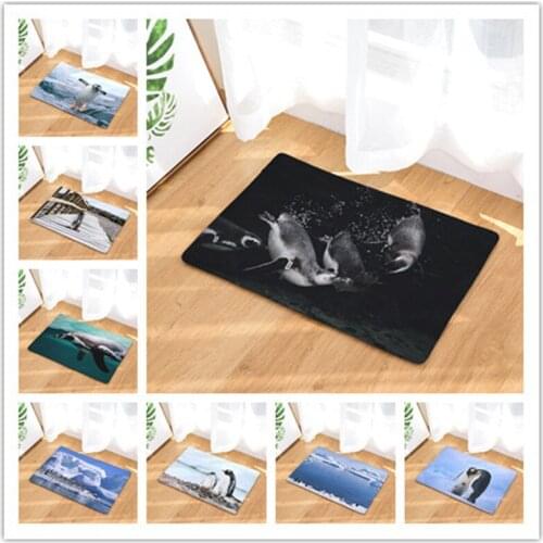 The Penguin Floor Mats Living Rooms Anti-slip Carpet for Bedroom Kitchen Bathroom Rug Welcome Mats for Front Door