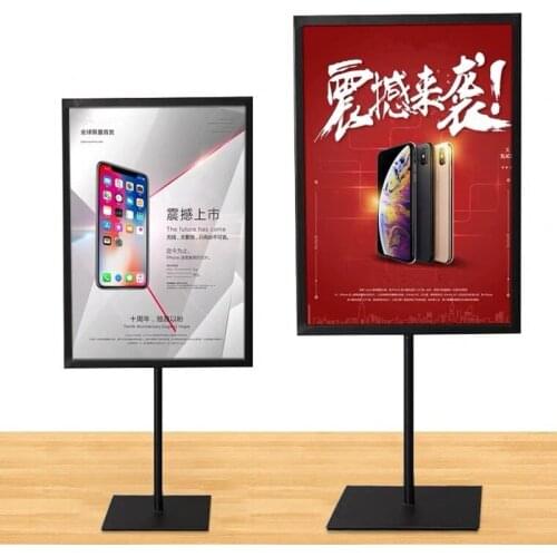 Metal Frame Pedestal A4 Advertising Poster Stand Supermarket Sign Label Holder Stand Desktop POP Banner Frame Display Board