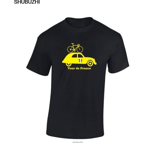 Fashion shubuzhi Top Tee Mens France 2CV Anniversary Mens Cotton Cyclings T-Shirt Print T Shirt sbz8028