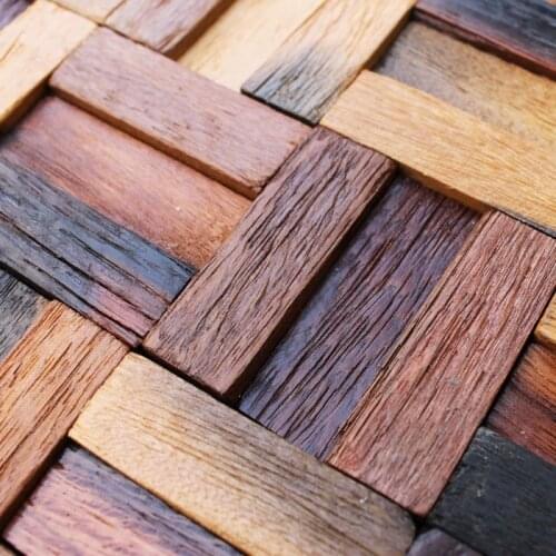 Natural wood backsplash wood tile wall decor strip pattern ancient ship wooden mosaic tiles bar tiles HME4042, free shipping