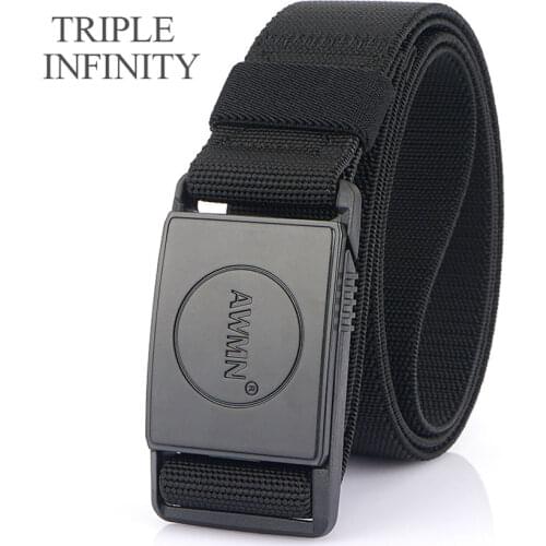 New Elastic Mens Belt For Jeans Pants Quick Unlock Magnetic Buckle Comfortable Wear-resistant Black Long Tactical Designer Belt