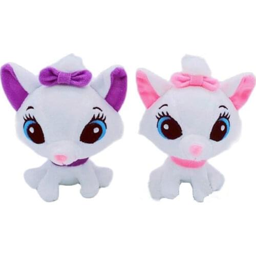 Wholesale 20pcs/lot 10cm The Aristocats Marie Cat Plushs toys cartoon Animal cat plush toy keychains for kids