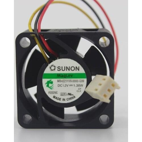 Original SUNON MB40201VX-0000-G99 40*40*20MM 4CM DC12V 1.38W Fluid Bearing Case Axial Cooling Fan