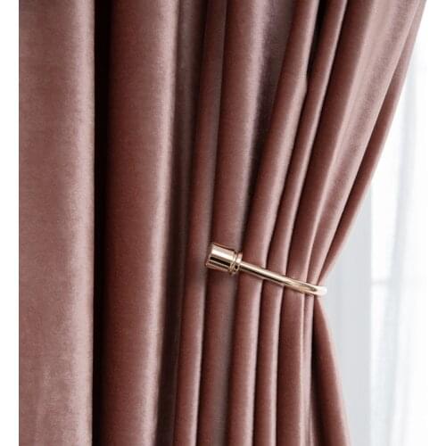 Luxury Green/Purple/pink Blackout Window Curtains for Living Room Bedroom Soft Blinds Solid Chinese Thick Flannel Curtains