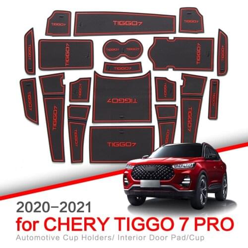 ZUNDUO Anti-Slip Gate Slot Cup Mat for Chery Tiggo 7 Pro 2020-2021 Accessories Rubber Non-slip Pad