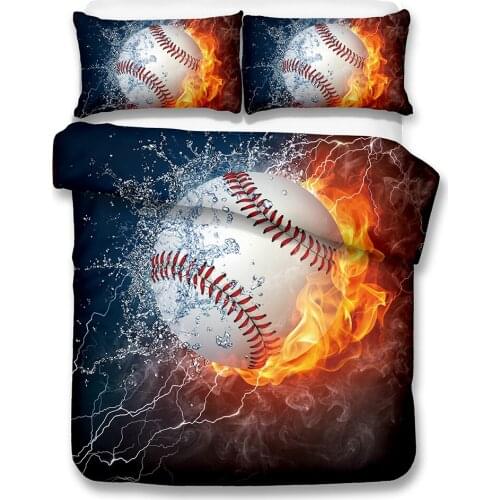 Drop Shipping 3D Baseball Bedding Set Print Duvet cover set Bedclothes with pillowcase bed set Boy Gife