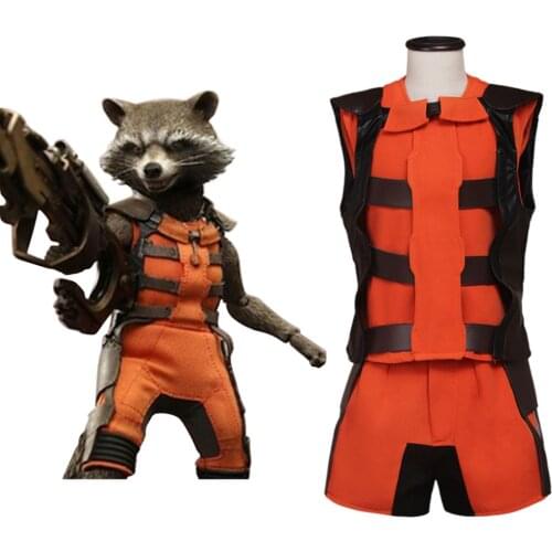 Rocket Raccoon Cosplay Costume Suit Adult Halloween Carnival Cosplay Costume