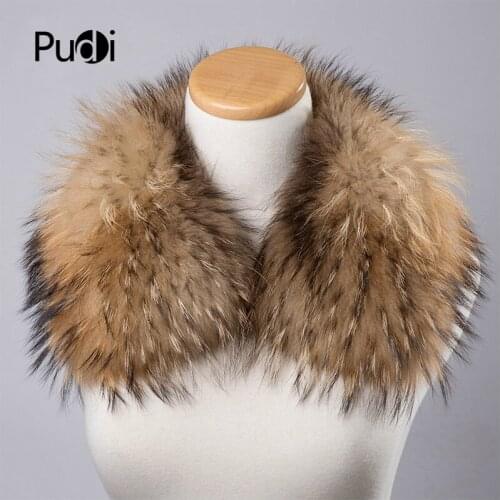 SF604 Genuine Winter Women Raccoon Fur Scarf Scarves Wrap Neck Warmer Shawl Stole Natural Fur Collar