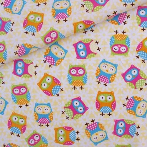 108cmx100cm Cotton Woven Fabric for textile, pathwork, cloth - Owls