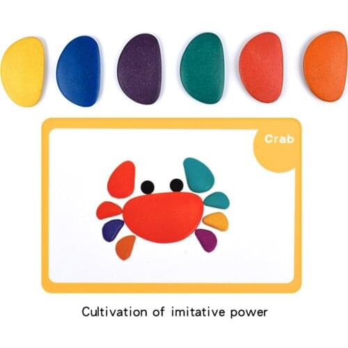 - Sorting and Stacking Stones with Activity Cards - Pattern Blocks - in Home Learning Toy for Early Education