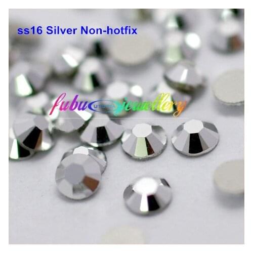 Good Quality ss3-ss34 Silver Flat Back Non Hotfix Crystal Stones / Nail Art Glue On Rhinestones