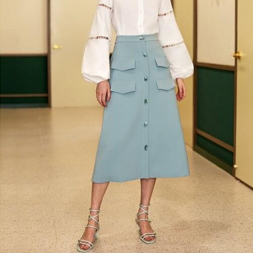 AEL Retro Female Hight Waist Midi Wrap Skirt Women Clothing 2019 autumn Vintage Fashion longuette Femme Slim skirt