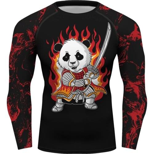 Funny Animal Print Man Tee Fitness Joggers Gym Long-sleeve Men Fashion Sweatshirt Rash Guard Funny Compression Shirt