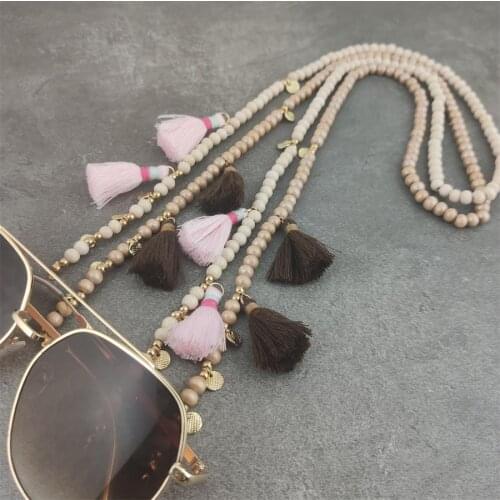 Women Retro Beads Tassels Non-slip Glasses Sunglasses Spectacle Beads Chain Strap Eyeglass Cord Holder Neck Lanyard