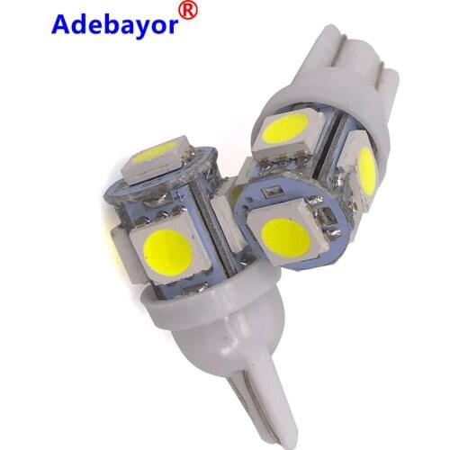 10PCS Led Car 194 168 w5w Lampada Light T10 5050 Super White T10 Led Parking Bulb Auto Wedge Clearance Lamp DC 12v