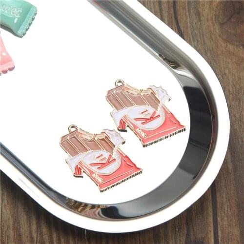 10pcs/lot Banana Chocolate Dangle Handmade Enamel Charms Pendant DIY for Bracelet Necklace Bag