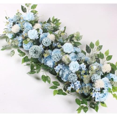 100cmArtificial Flower Row for Wedding Supply Silk Rose Peony Flower Wall Backdrop Arrangement Arch Fake Flowers Decoration DIY
