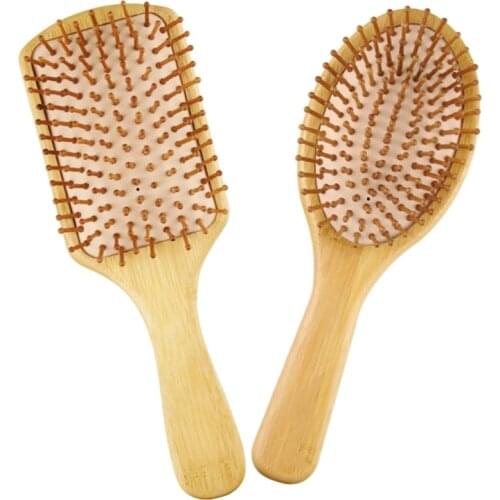 M4YA 2Pcs Bamboo Hair Combs Set Detangling Hairbrush for Women Men Reduce Frizz Massage Scalp
