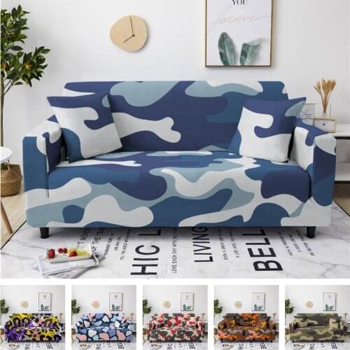 2021 Camouflage Pattern Elastic Slipcovers Sofa Universal Sofa Cover Stretch Sectional Couch Cover Sofa Cover for Living Room