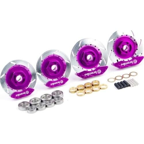 4PCS 5 Colors 1/10 RC Alloy Aluminum Wheel Rim Brake Disc Caliper Model For RC On-Road Racing Car/Vehicles Model Toys Accessory