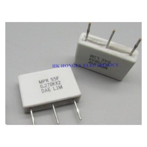 20PCS MPR55F 5W 0.27R 0.27Rkx2 10% Resistor