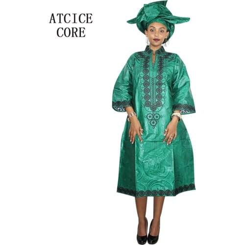 African dresses for women new fashion dashiki african basizn riche embroidery african clothing mid skirt with scarf A078
