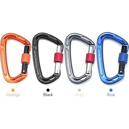 Climbing Tools Carabiner with Screw Locking Gate 24KN Heavy Duty Carabiner Clips for Hammocks Camping Hiking Backpacking