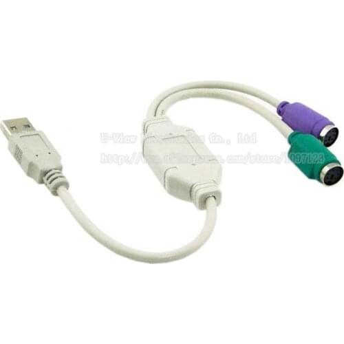 Dual PS2 PS/2 MINI DIN 6pin to USB 2.0 Adapter Converter Cable For PC Laptop Keyboard Mouse/Free Shipping/3PCS