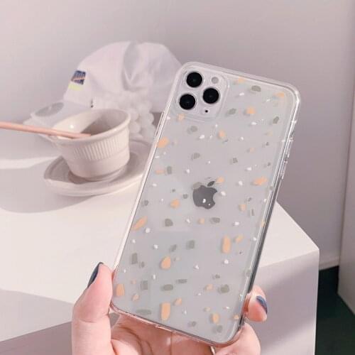 Korean simple fragment abstract art Phone Case For iPhone 11 Pro Max case Silicone cover for iPhone XS XR X 7 8 Plus clear case