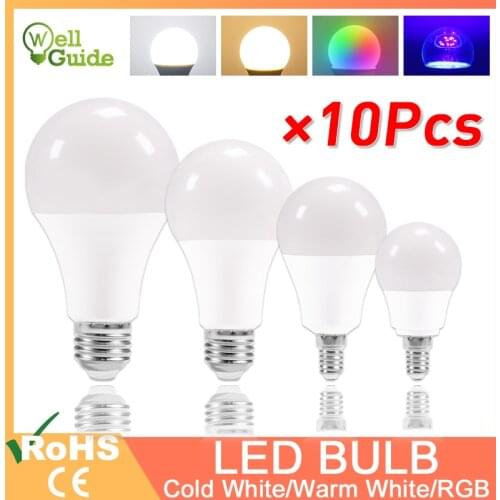 10pcs LED E27 Light E14 Bulb 3W 6W 9W 12W 15W 20W Composite Aluminum LED Lamp E14 AC 220V 240V Lampada Ampoule Spotlight