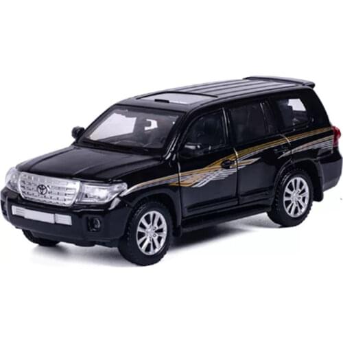 High Simulation Diecast 1:24 Toyota Land Cruiser Polices Car Alloy Vehicle Car Model Toy Pull Back Car For Children Gifts