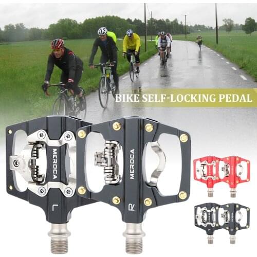 MTB Self-Locking Bike Pedal Flat Pedals DU Bearing SPD Pedal Non-Slip Sealed Bearing Bicycle Pedal Bike Accessories Dropshipping