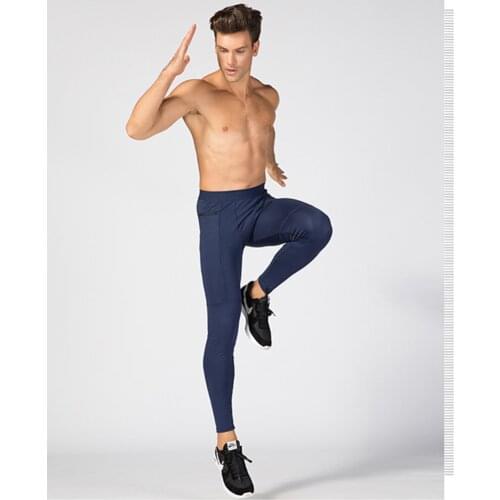 Mens Zipper Pocket Fitness Pants Pro Sports Running Training Perspiration Quick-Drying High Stretch Tights Boys Clothing