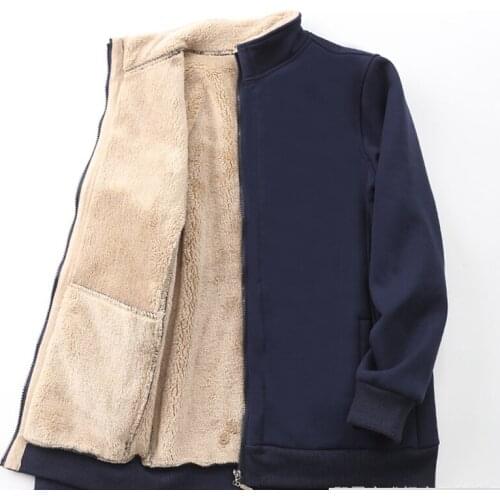 Men Lambswool hoodies Coat Autumn Winter Loose Warm Sportwear sweatshirt jacket Casual Velvet Padded Thicken Sweater cardigan