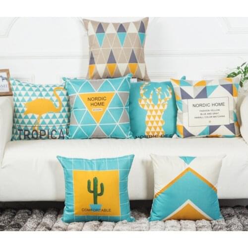2020 New Cojines Bule Yellow Throw Pillow Case Sofa Car Waist Cushion Cover Home Decor Kussenhoes Housse de Coussin Pillowcases