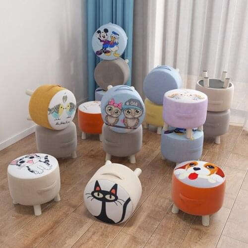 Small household stool creative fabric living room sofa tea table pier kids furniture vanity chair stool Minimalist Modern