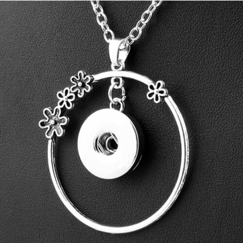 New flower snap button Necklace ( fit 18mm 20mm snap button ) NK592