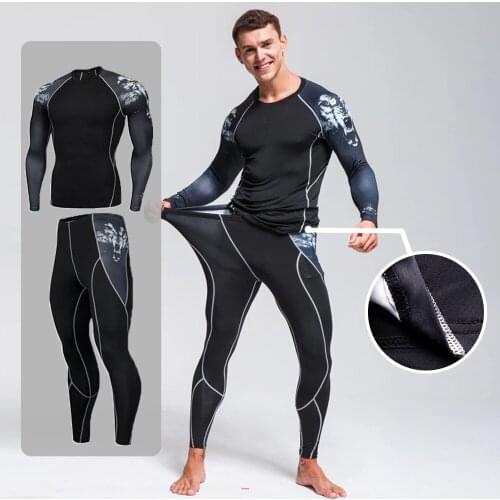 New Top quality The Flash clothing compression men underwear sets sweat quick drying thermal underwear men Sportswear clothing