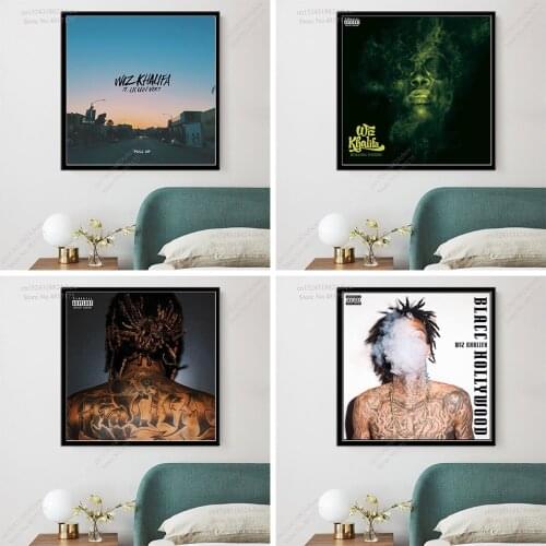 Wiz Khalifa Poster Rapper Singer Music Album Blacc Hollywood Khalifa Pull Up Canvas Painting Wall Posters and Prints Home Decor