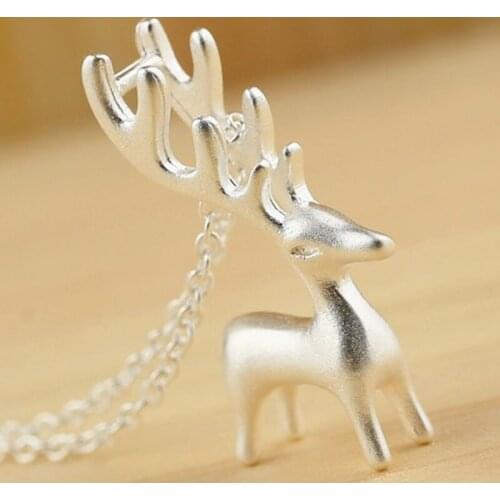 Simple Cute 925 Sterling Silver Necklace for Women 3D Animal Pendant Choker Necklaces Summer Party Accessories