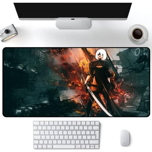 Nier Automata Characters Rubber Pad To Mouse Game Gaming Mouse Pad Gamer Large Deak Mat 90x40cm Animation Products Desks