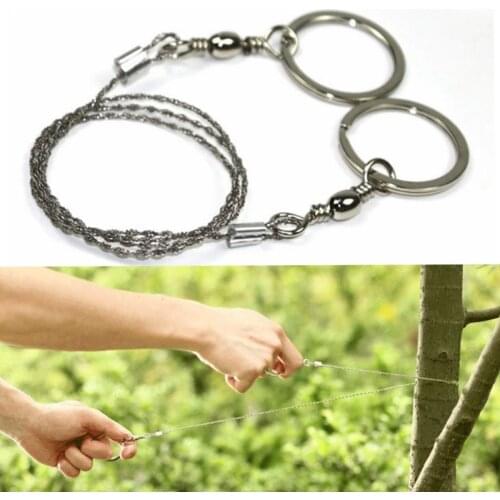 55cm Silver Stainless Steel Wire Saw Emergency Travel Kit Camp Hike Scroll Outdoor Survive Tool Hunt Flint Cut Equipment