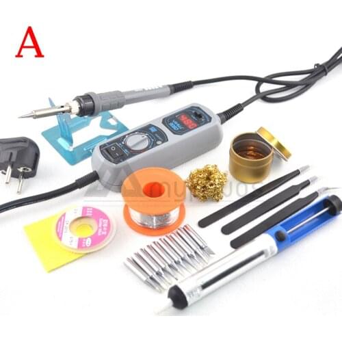 YIHUA 908+ Upgrade 908D 60W LED Digital Soldering Station Mini Portable Temperature Adjustable Electric Welding tool set