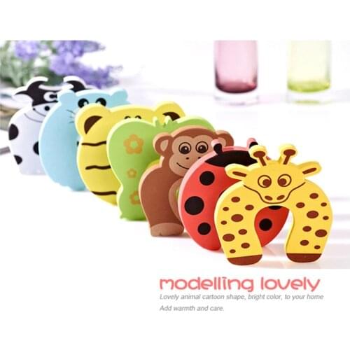 Cute Animal Security Card Baby Kids Safety Locks Children Finger Protection Door Stopper Security Cabinet Locks Protect