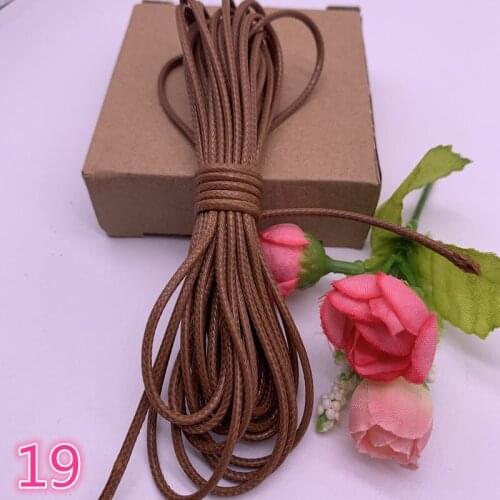 0.5 0.8 1.0 1.5 2.0mm Coffee Waxed Cord Waxed Thread Cord String Strap Necklace Rope Beads for Jewelry Making