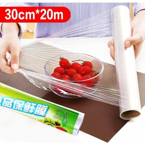 1PC PE Household Disposable Food Cling Film Food Plastic Wrap For Kitchen Refrigerator Vegetable Fruits Food Cling Wrap 30cm*20m