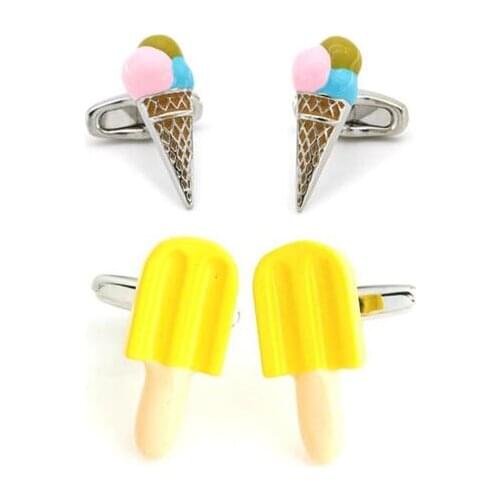 10pairs/lot Cute Popsicle Ice Cream Cufflinks Colorful Ice-lolly Cuff Links Mens Jewelry Wholesale